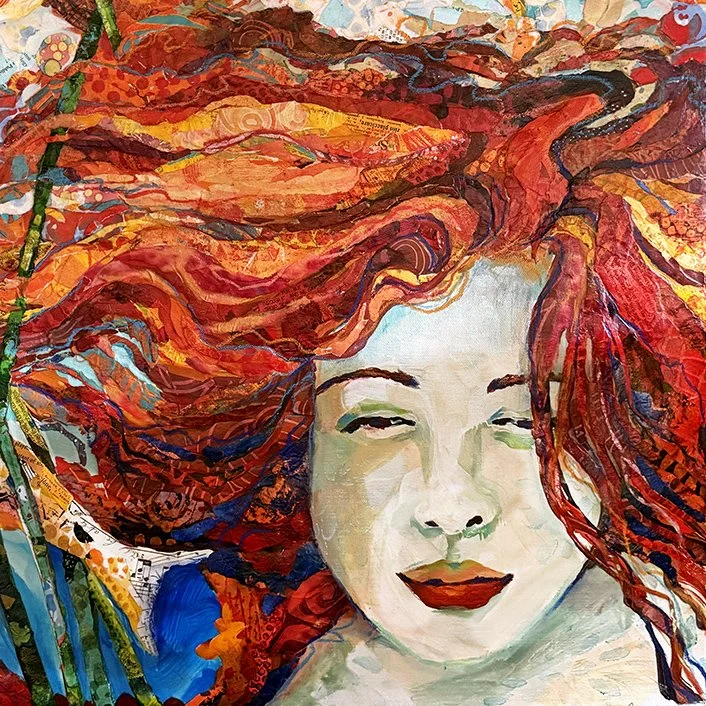 Nishikigoi / 28 x 38 / hanging on un-stretched canvas
